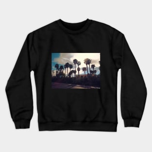 Palms blue sky clouds palm tree in Las Vegas Nevada Crewneck Sweatshirt